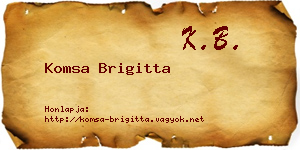 Komsa Brigitta névjegykártya